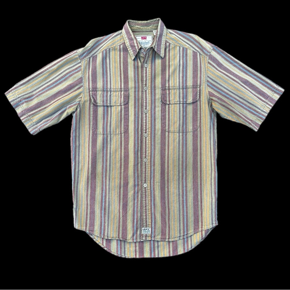 Vintage Levi’s 100% Striped Multicolor short sleeve button-down Men's Shirt S